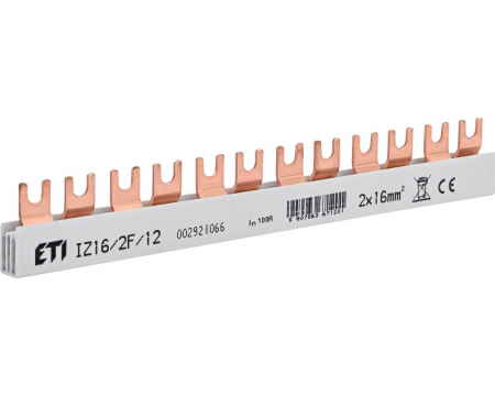 Bareta de alimentare-Pieptene - Bareta de alimentare 2P busbar furca 12M 100A ETI 002921066
