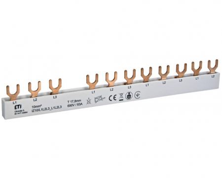 Bareta de alimentare-Pieptene - Bareta de alimentare 3P busbar furca 12M 63A ETI 002921277