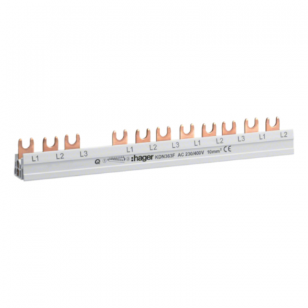 Bareta de alimentare-Pieptene - Bareta de alimentare 3P busbar furca 12M 63A Hager KDN363F