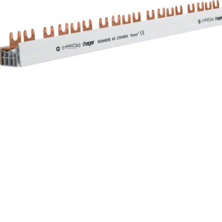 Bareta de alimentare-Pieptene - Bareta de alimentare 4P busbar furca 56M 63A Hager KDN463B