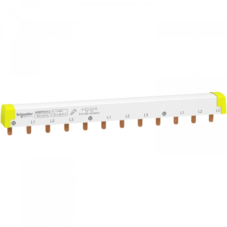Bareta de alimentare-Pieptene - Bareta de alimentare 4P busbar pin 12M 100A Acti9 Schneider A9XPH412