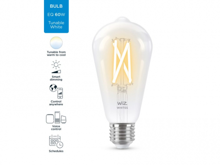 Becuri - Bec led WiZ Wi-Fi Bluetooth 6.7W E27 2700-6500K 806lm Philips 8718699787172