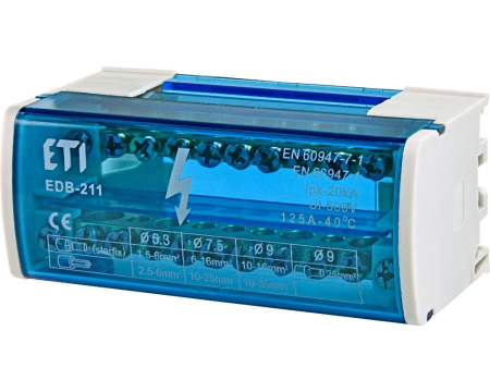 Repartitoare - Bloc distributie repartitor 2P 22 gauri 125A Eti 001102301