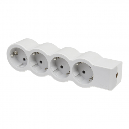 Prelungitoare si derulatoare - Bloc multipriza mobil 4x2P+T fara cablu alb-gri Legrand 694575