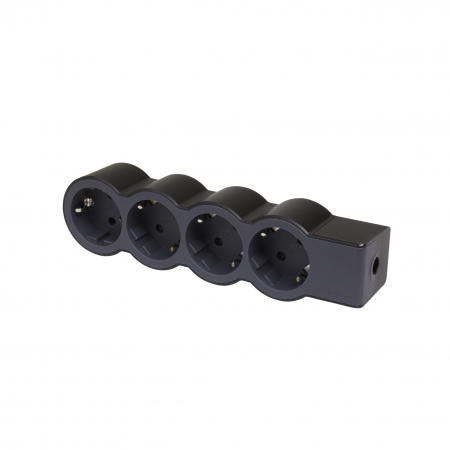 Prelungitoare si derulatoare - Bloc multipriza mobil 4x2P+T fara cablu negru Legrand 694576