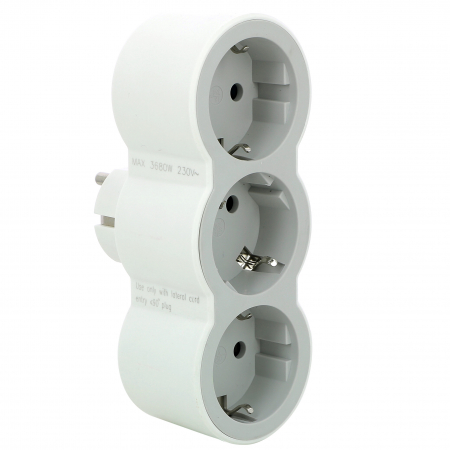 Prelungitoare si derulatoare - Bloc priza tripla standard 2P+T 16A alb-gri Legrand 694518