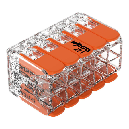 Cleme si conectori - Clema conector pentru toate tipurile de conductori 10x max 4mm Wago 221-420