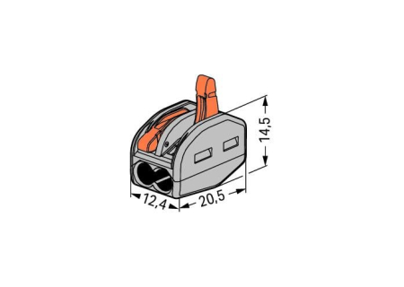 Clema conector pentru toate tipurile de conductori 2x max 4mm Wago 222-412 [2]