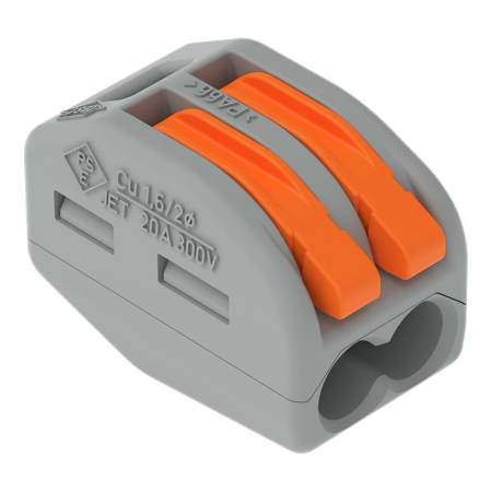 Cleme si conectori - Clema conector pentru toate tipurile de conductori 2x max 4mm Wago 222-412