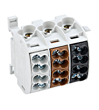 Distributie si comanda electrica - Clema de derivatie CU 25mmp 3 poli izolata Schrack IK026183-A