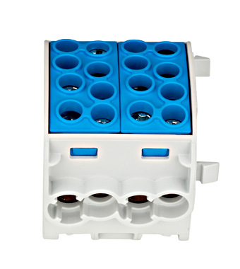 Distributie si comanda electrica - Clema de derivatie CU 35mmp 4 intrari - 4 iesiri albastru Schrack IK026222