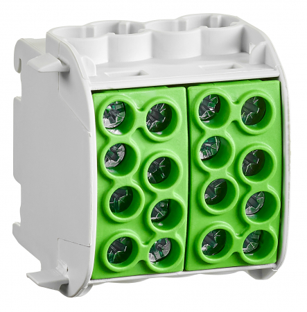 Distributie si comanda electrica - Clema de derivatie Cu-Al 35mmp 4 intrari - 4 iesiri galben/verde Schrack IKA26232