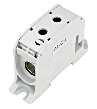 Cleme si conectori - Clema de derivatie Cu-Al 95/70mmp cu pin 1P gri Schrack IKA21410