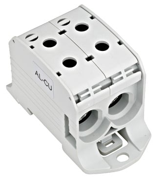 Cleme si conectori - Clema de derivatie dubla Cu-Al 95/70mmp cu pin 1P gri Schrack IKA21416