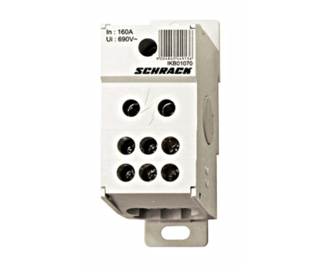 Distributie si comanda electrica - Clema derivatie 1P 160A, intrare 1x70mm, iesire 6x16mm Schrack IKB01070