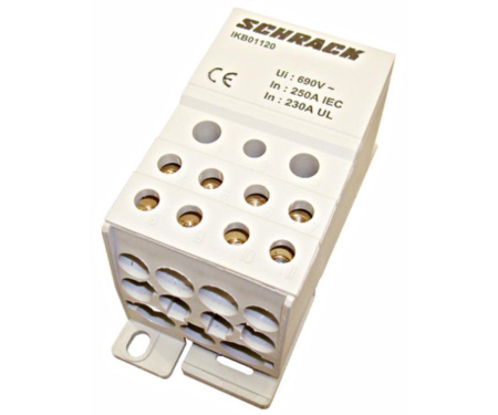 Distributie si comanda electrica - Clema derivatie 1P 250A 1x120mm/2x35+5x16+4x10mm Schrack IKB01120