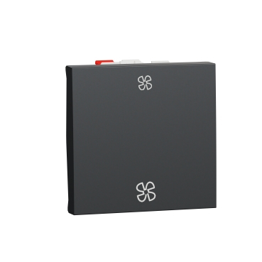 Intrerupatoare Unica - Comutator doua cai control ventilator 2M Schneider Noua Unica antracit NU320354VMC