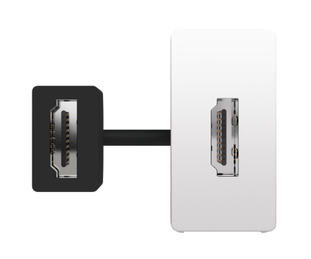 Prize System Pura - Conector HDMI tip A preconectat 1M Gewiss System Pura alb lucios GWC20692