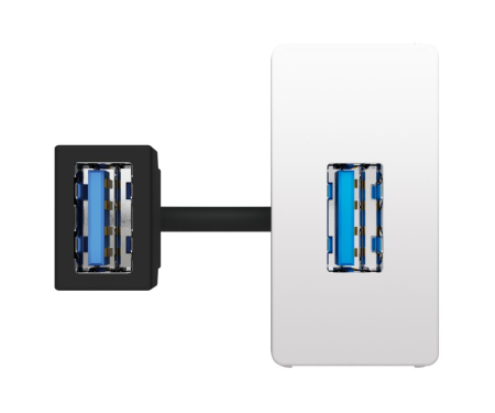 Prize System Pura - Conector USB tip A preconectat 1M Gewiss System Pura alb lucios GWC20691