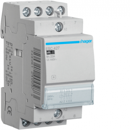 Toate produsele - Contactor modular 25A 2ND+2NI 230V Hager ESC427