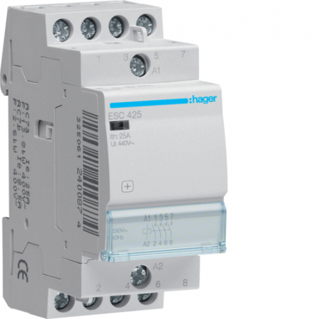 Toate produsele - Contactor modular 25A 4ND 230V Hager ESC425