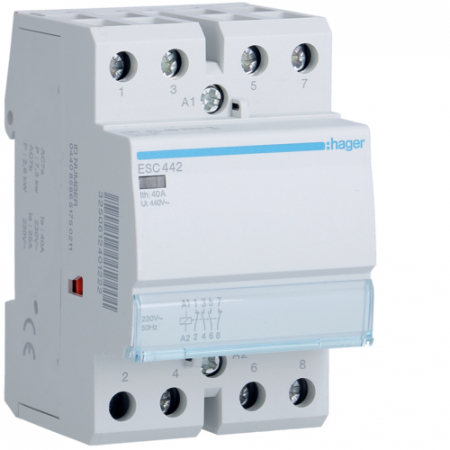 Toate produsele - Contactor modular 40A 2ND+2NI 230V Hager ESC442