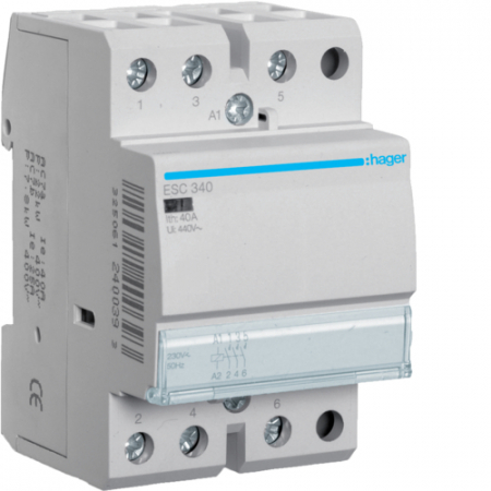 Toate produsele - Contactor modular 40A 3ND 230V Hager ESC340