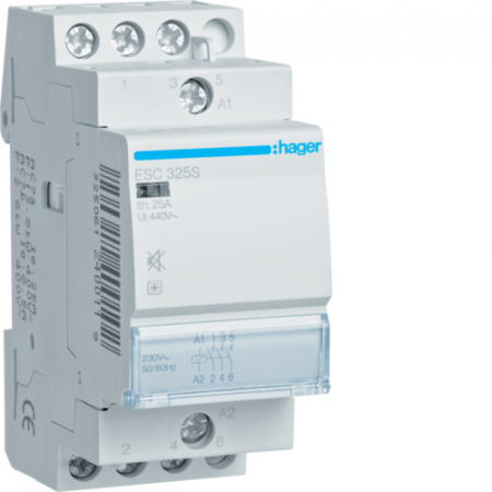 Toate produsele - Contactor silentios 25A 3ND 230V Hager ESC325S