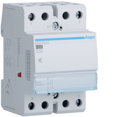 Toate produsele - Contactor silentios 40A 2ND 230V Hager ESC240S