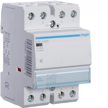 Toate produsele - Contactor silentios 40A 4ND 230V Hager ESC440S
