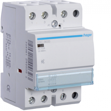 Toate produsele - Contactor silentios 63A 3ND 230V Hager ESC363S