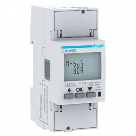 Tablouri electrice - Contor monofazic digital direct 80A MBUS 2M Hager ECM180D
