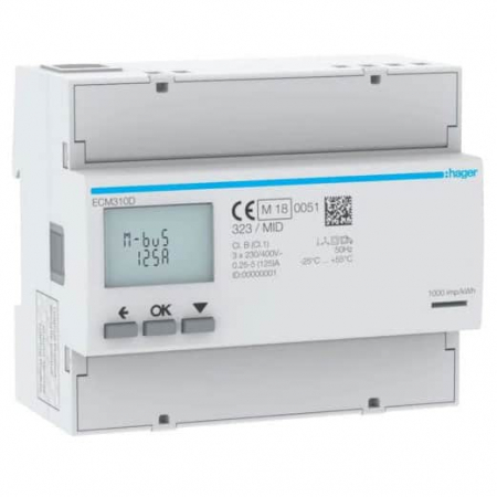 Tablouri electrice - Contor trifazic digital direct 125A MBUS MID 6M Hager ECM310D