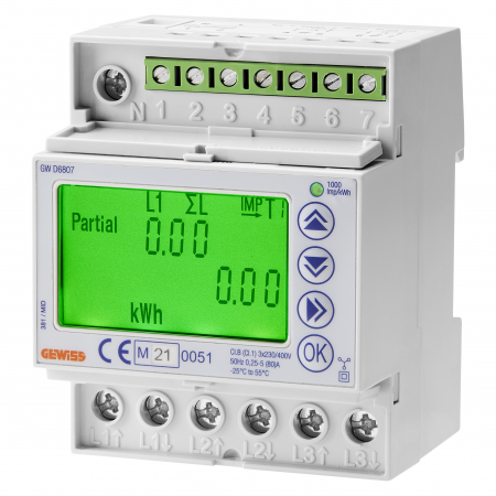 Contoare energie electrica - Contor trifazic digital direct 80A MID 4M Gewiss GWD6807