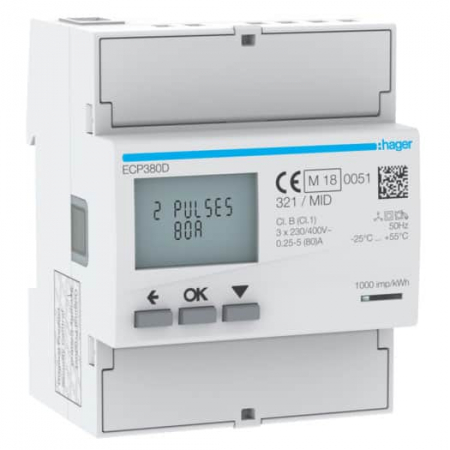 Contoare energie electrica - Contor trifazic digital direct 80A MID 4M Hager ECP380D