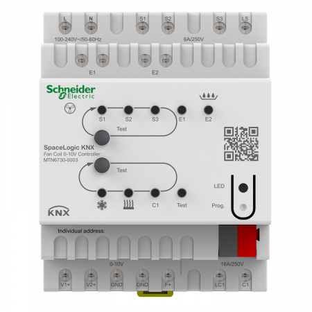 Prize si intrerupatoare - Controler ventilo-covectoare 0-10V SpaceLogic KNX Schneider MTN6730-0003