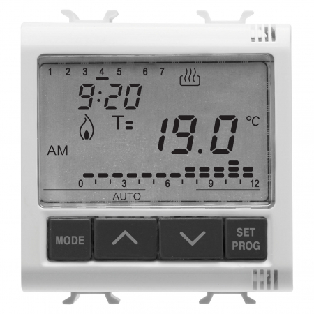 Termostate Chorus - Cronotermostat zilnic/saptamanal 2M Gewiss Chorus alb GW10703