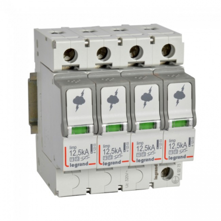 Distributie si comanda electrica - Descarcator supratensiune SPD T1+T2 12,5kA 4P Legrand 412273