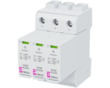 Descarcatoare - Descarcator T1+T2 3P 1100V 12.5kA fara semnalizare Eti 002440511