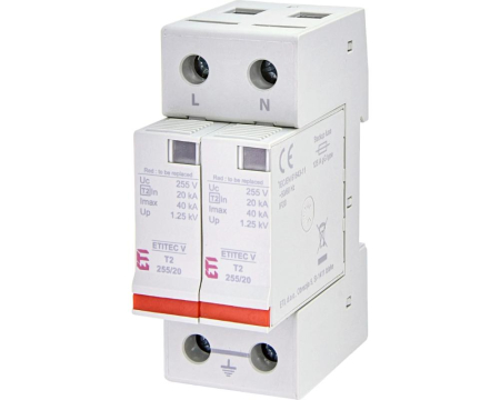 Descarcatoare - Descarcator T2 1P+N 255V 20kA fara semnalizare Eti 002442954