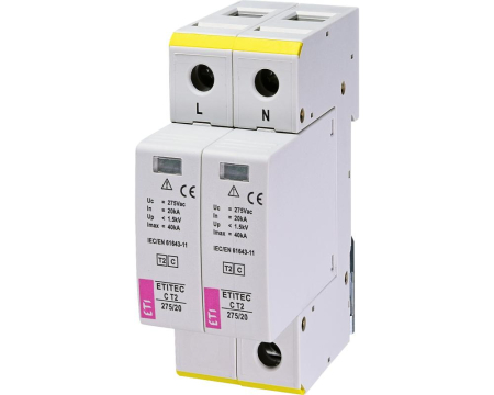 Descarcatoare - Descarcator T2 2P 275V 20kA 2+0 fara semnalizare Eti 002440397