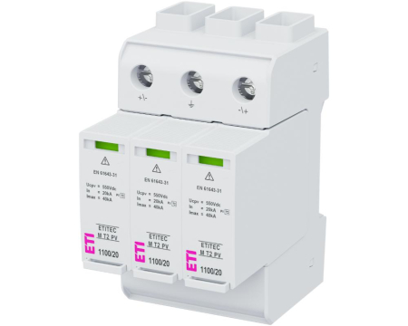 Descarcatoare - Descarcator T2 3P 1100V 20kA fara semnalizare Eti 002440515