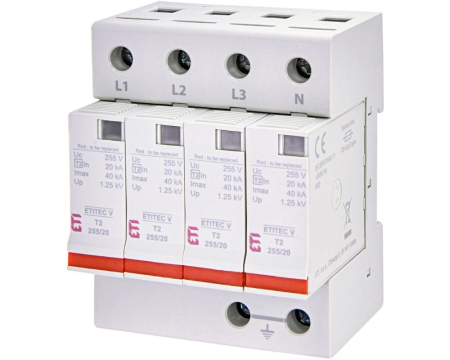 Descarcatoare - Descarcator T2 4P 255V 20kA 4+0 fara semnalizare Eti 002442956