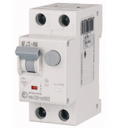 Protectie Diferentiala - Diferential 6A 1P+N C 30mA 6kA Xpole Eaton HNB-C6/1N/003