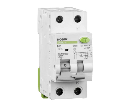 Distributie si comanda electrica - Diferential RCBO 10A 1P+N 30mA 6kA tip A Ex9BL-N Noark 107644