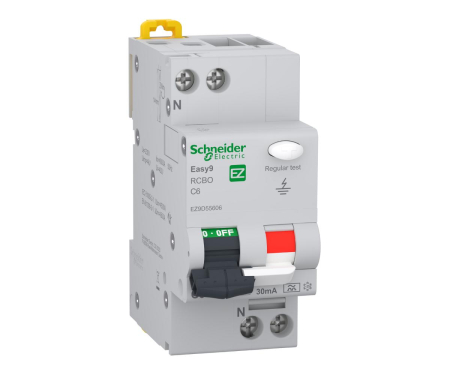 Protectie Diferentiala - Diferential RCBO 6A 1P+N C 30mA 6kA Easy9 Tip A Schneider EZ9D55606