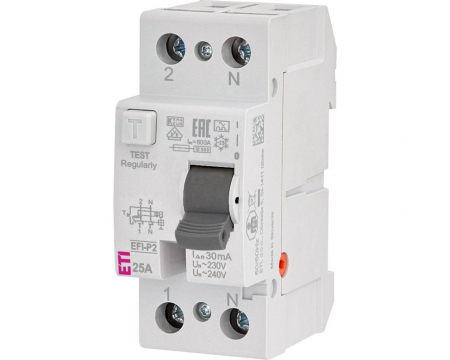 Protectie Diferentiala - Diferential RCCB 25A 1P+N 30mA 10kA tip A Eti 002061111