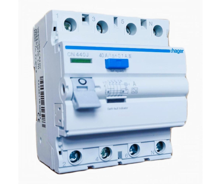 Distributie si comanda electrica - Diferential RCCB 40A 4P 100mA 6Ka tip A selectiv Hager CN440J
