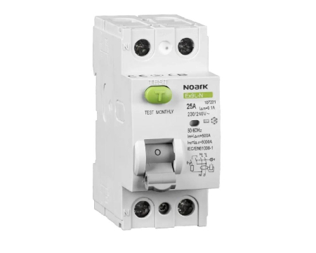 Protectie Diferentiala - Diferential RCCB 63A 2P 30mA 6kA tip A Noark Ex9L-N 108351
