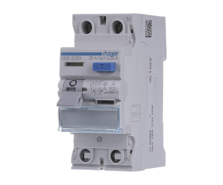Distributie si comanda electrica - Diferenţial RCCB QC 25A 1P+N 30mA 6Ka tip A Hager CDS225D